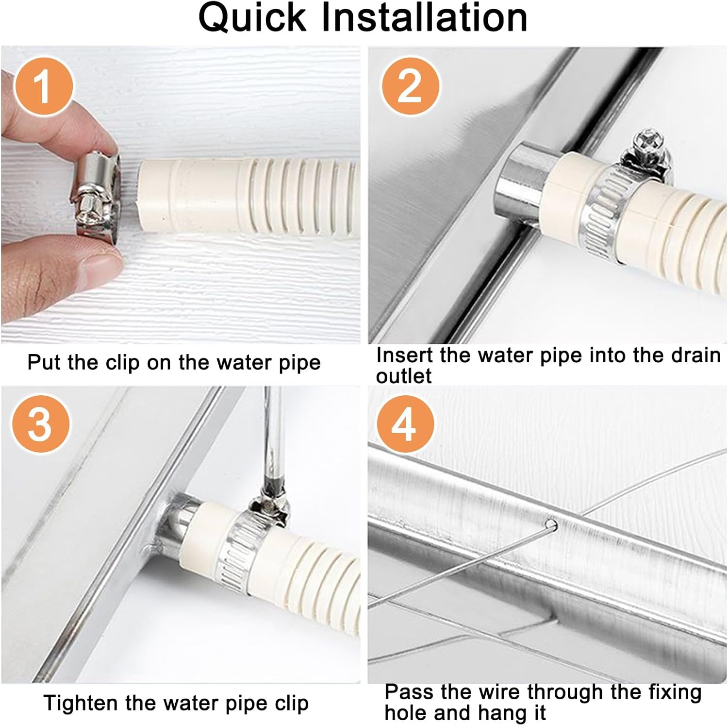 Universal Stainless Steel Air Conditioner Drip Pan - Large 33x14in Drip Tray with Drainage Accessories for Window & Split AC Units (83x36cm)