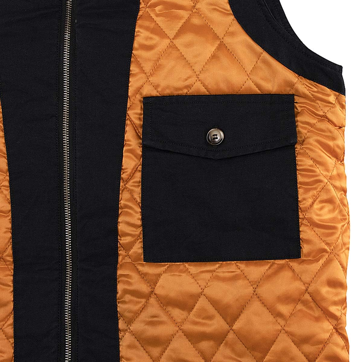 Lisskolo Men's Quilted Lined Vest Washed Canvas Winter Warm Outdoor Hunting Work Utility Travel Vest Jacket - Image 6