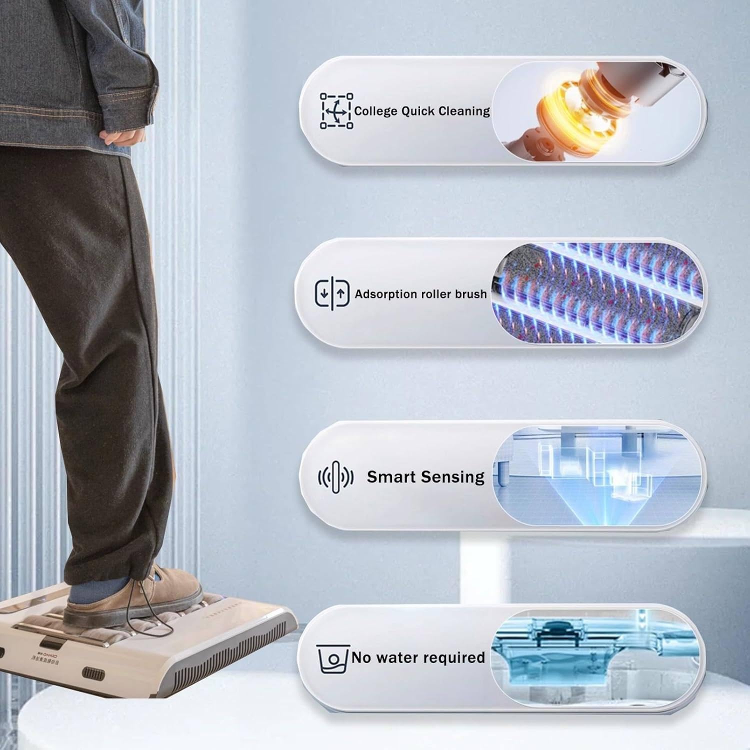 Máquina automática de limpieza de zapatos, pulidora de suela recargable con inducción de 260 rpm, perfecta para hoteles y entradas, solución eficiente para el cuidado de zapatos