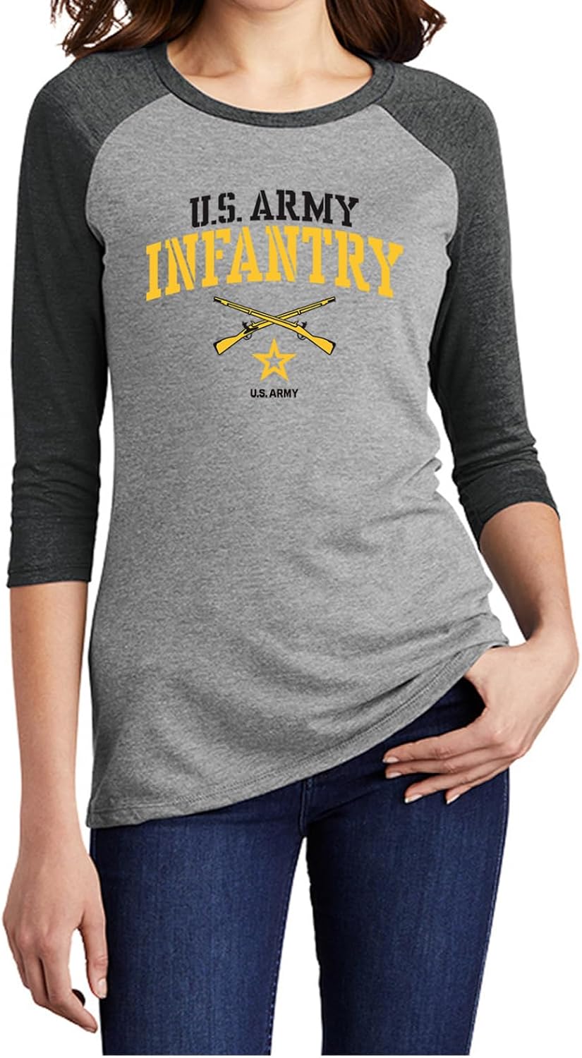 US Army Infantry Womens 3/4 Sleeve Raglan Shirt
