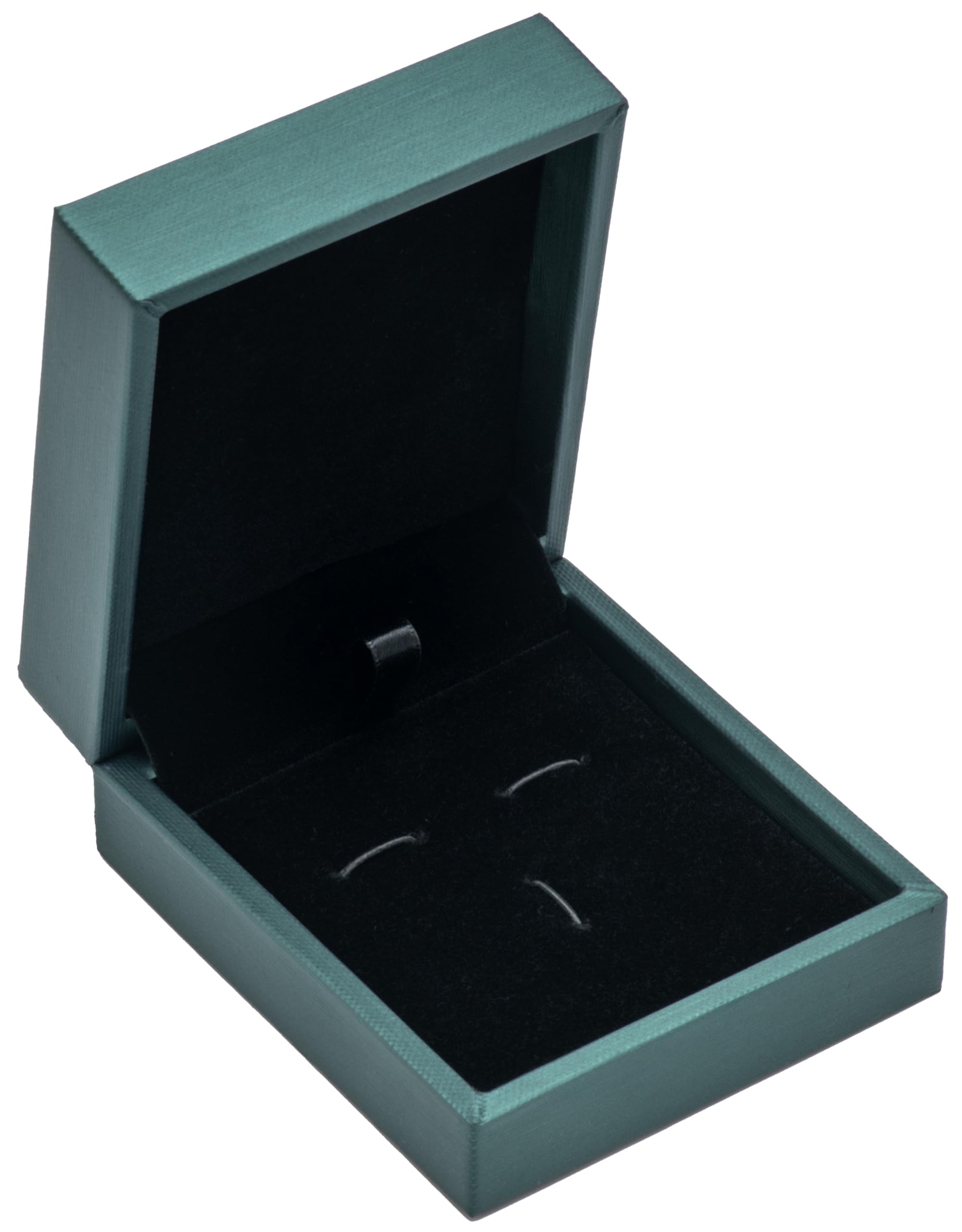 Caja para gemelos de piel sintética con clip para corbata, caja de regalo para joyas, color verde