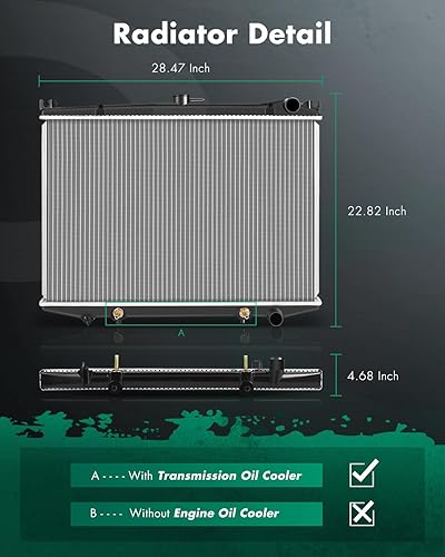 Vista 329 de SCITOO Radiador 2839 apto para Jeep 2006-2010 para Jeep para Commander 3.7L 2005-2010 para Jeep para Grand Cherokee 3.7L 2005-2009 para Jeep