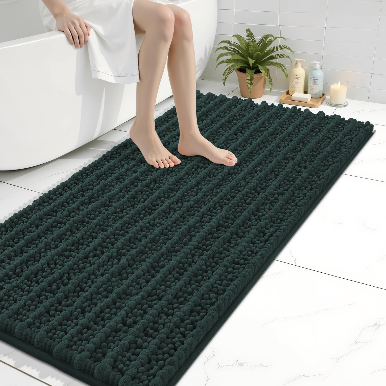 Arotive Bathroom Rugs Mat 50x30, Soft Absorbent Chenille Shaggy Bath Mat