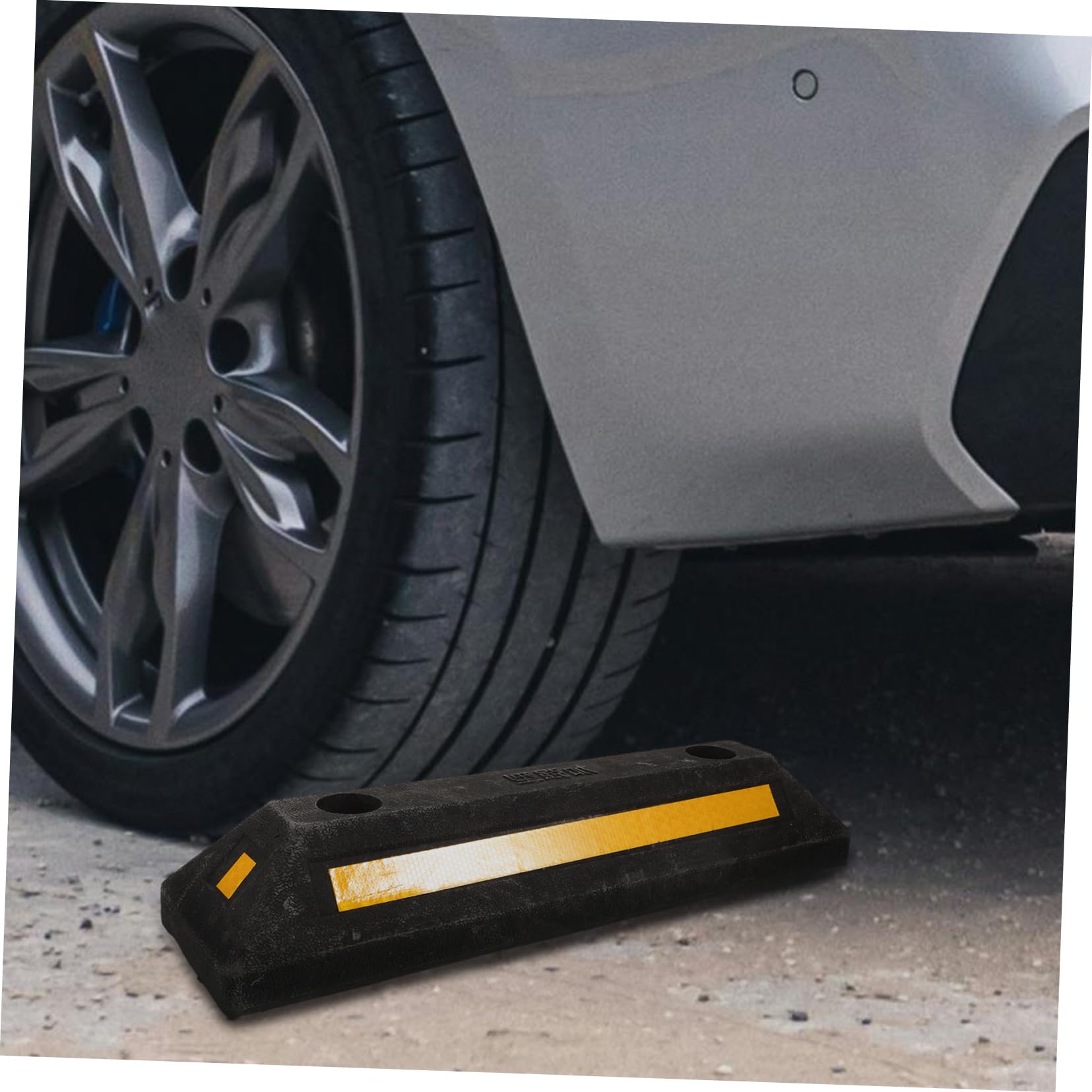 Fermaruote in Gomma Per Garage Con Alta Visibilità Paracolpi Parcheggio Auto Limitatore Spazio Cunei Protettivi Per Ruote Rv e Veicoli Di Varie Dimensioni