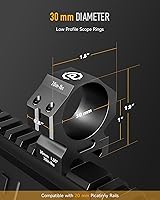 Vista 4 de Pinty Anillos para mira de 30/34 mm, juego de 2 monturas de mira para rifle de 45°, anillos de montaje de mira de aleación de aluminio con altura