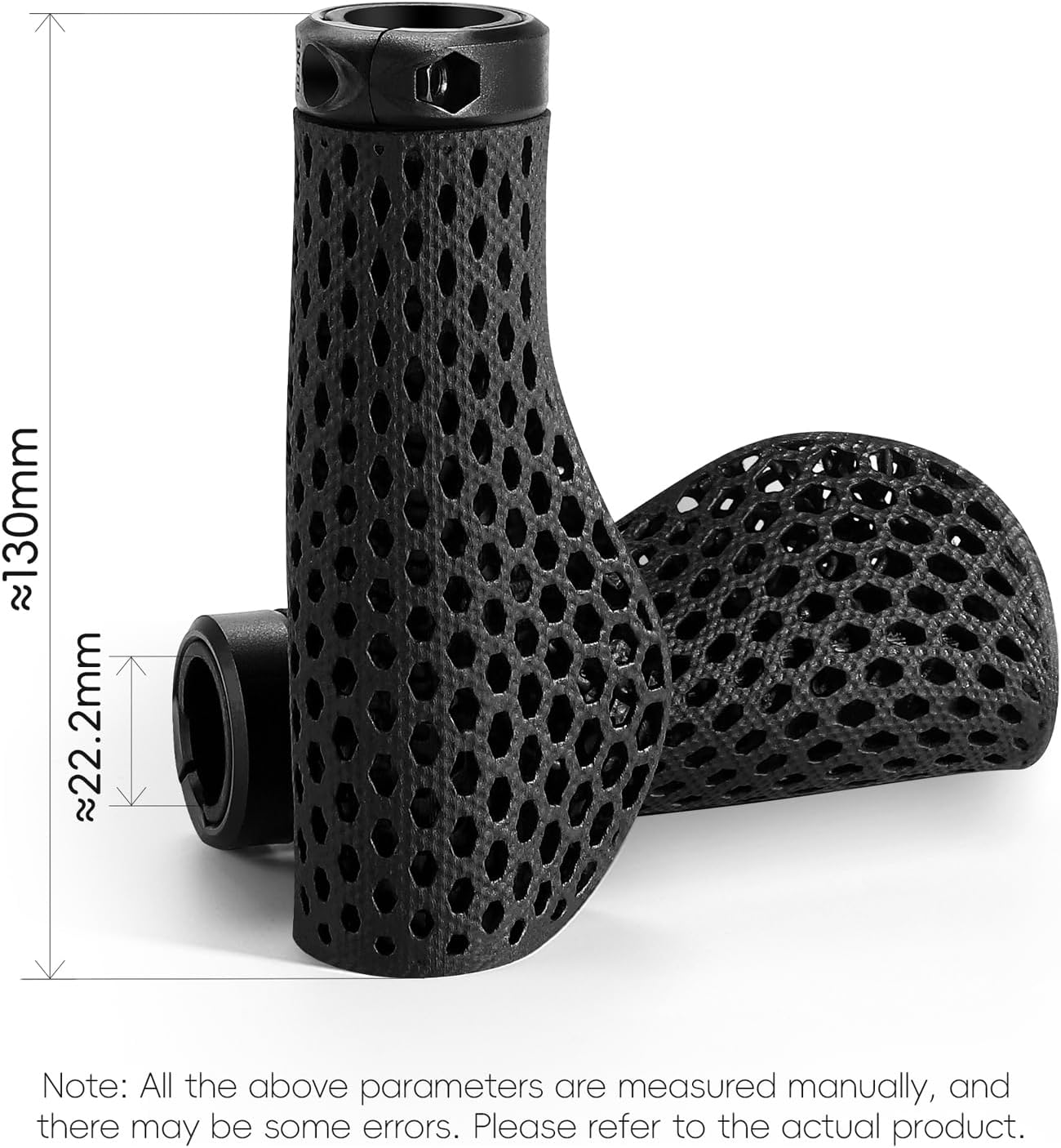 3D Printed Bike Handlebar Grips, Lightweight, Anti-Slip and Shock Absorption,Ergonomic Bike Handle Grips for MTB BMX Ebike Folding Bike 22.2mm