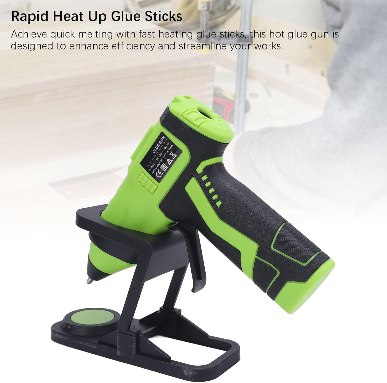 Hot Glue Gun, Cordless Hot Glue Gun Kit, Fast Heating USB Charging Multifunctional Hot Melt Glue Gun for Handicrafts Furniture Repair DC7.4V