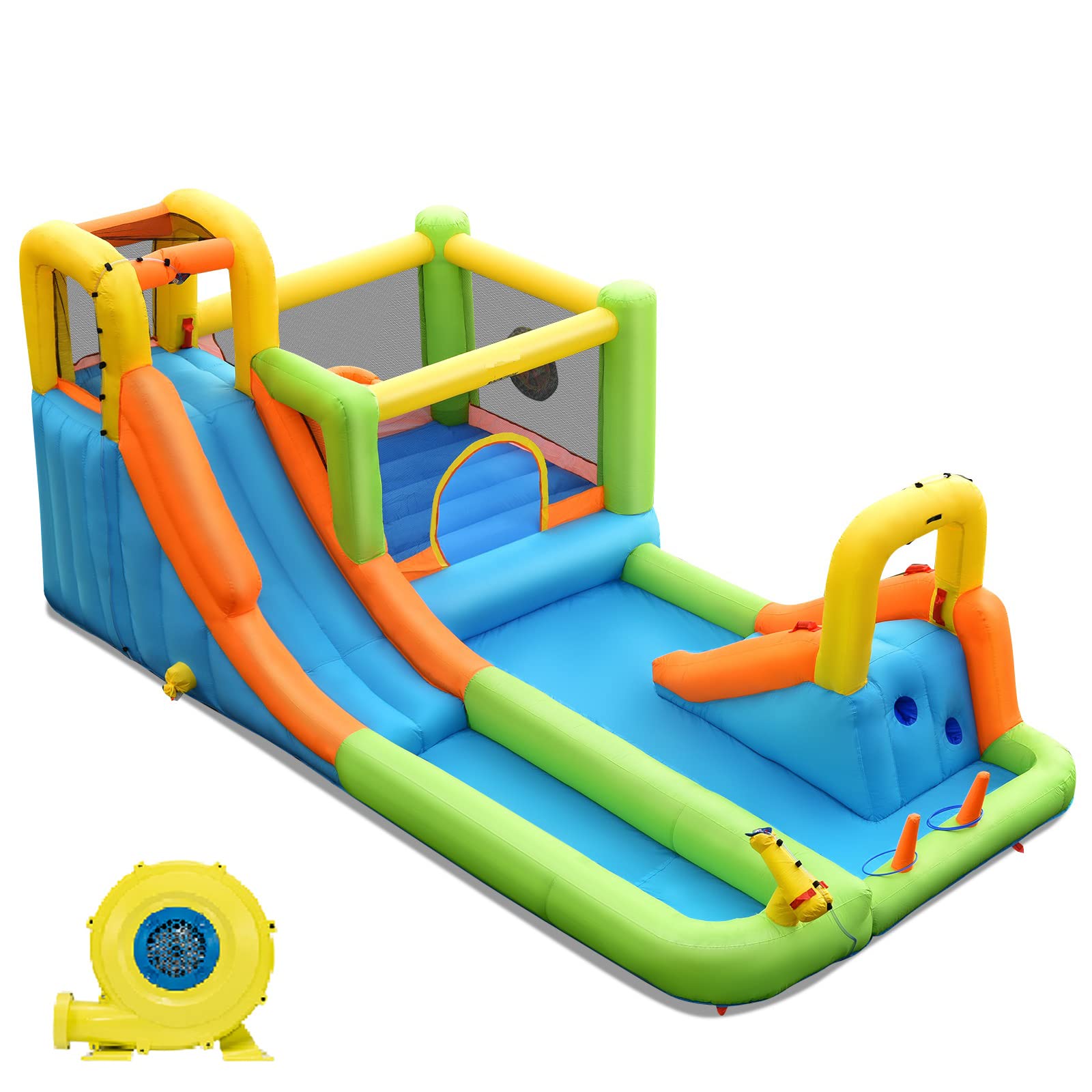 Buy OLAKIDS Inflatable Water Slide, 7 in 1 Bounce House with 2 Slides