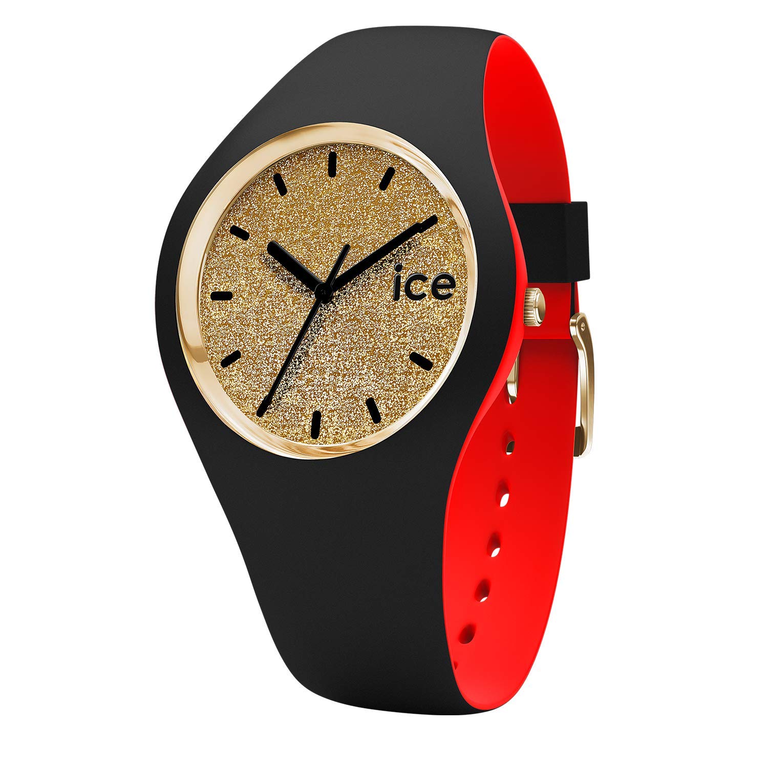 ICE-WATCHICE Loulou Gold Glitter - Women's Wristwatch with Silicon Strap