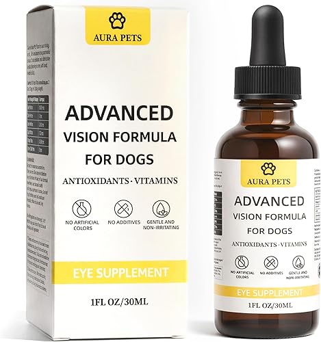 Suplemento líquido para la salud de los ojos de perro, fórmula con luteína, zeaxantina, astaxantina, apoya la visión clara, suministro de 1 mes, 1.0