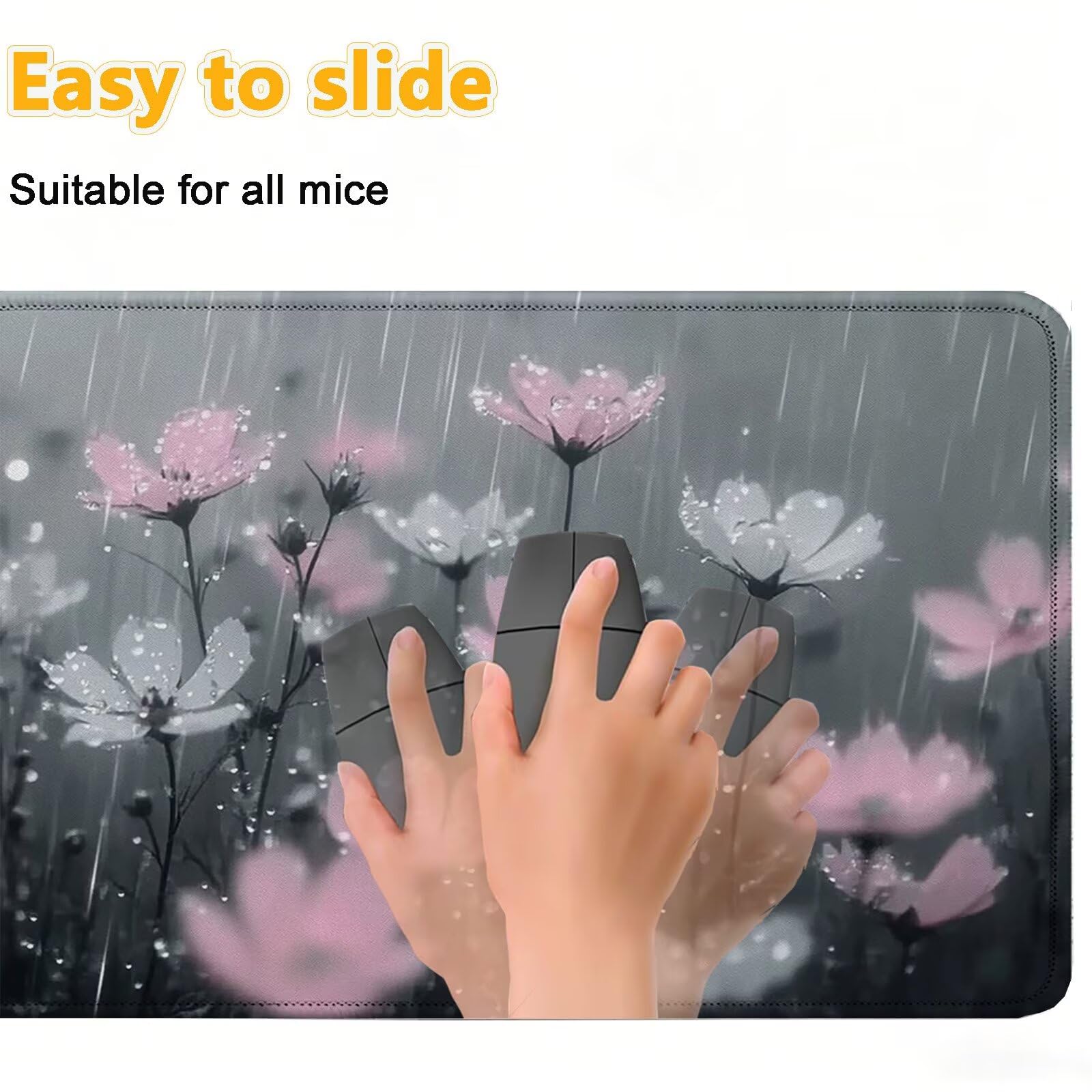 Tappetino Mouse 900x450mm | Superficie Ultra-Liscia, grigio 0-z374