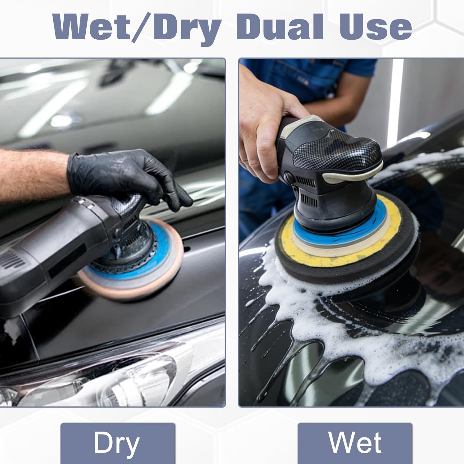 6 Inch 50 Pcs Wet Dry Sanding Discs Hook and Loop 1000 1500 2000 3000 5000 Assorted Grit Waterproof Sandpaper Silicon Carbide for Automotive Wood Metal Polishing & Sanding