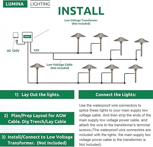 Miniatura 7 de Lumina - Iluminación de paisaje de bajo voltaje, luz de aluminio fundido para caminos y áreas para exteriores, luz blanca cálida, bombilla LED G4 de