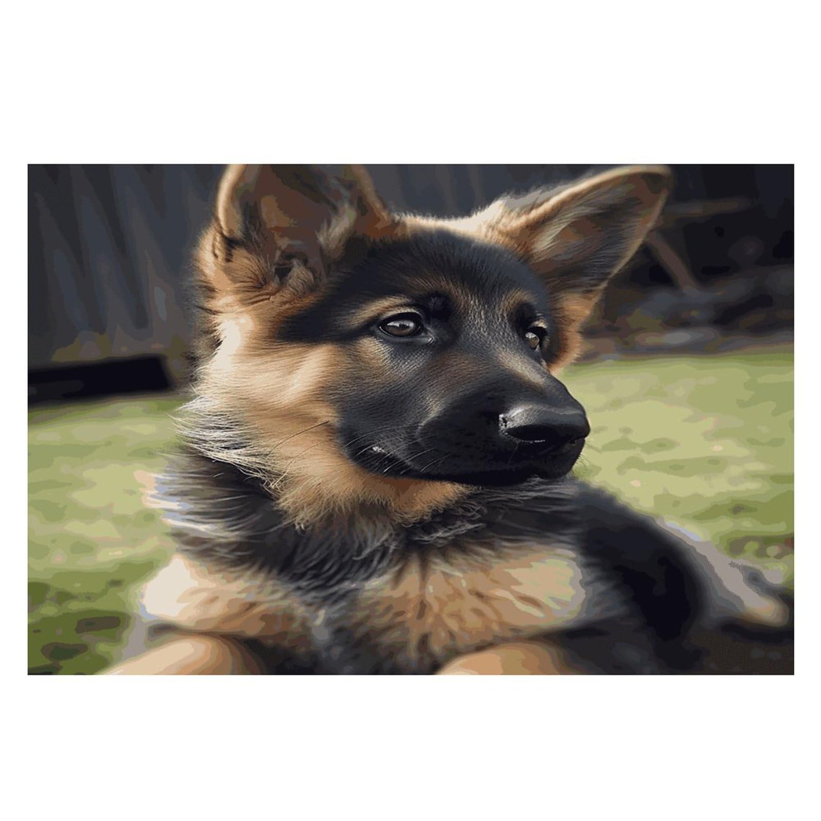 German Shepherd Puppy Placemats Wipeable Heat Resistant Table Mats Washable Flax Place Mats Elegant Cloth Non-Slip Placemat for Kitchen Dinning Party Table Decor 12 * 18 in