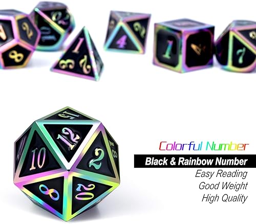 Miniatura 43 de DNDND - Juego de dados de metal para D&D, 7 dados DND verdes con caja de metal para juegos de rol como Dungeons and Dragons y juegos de mesa verde