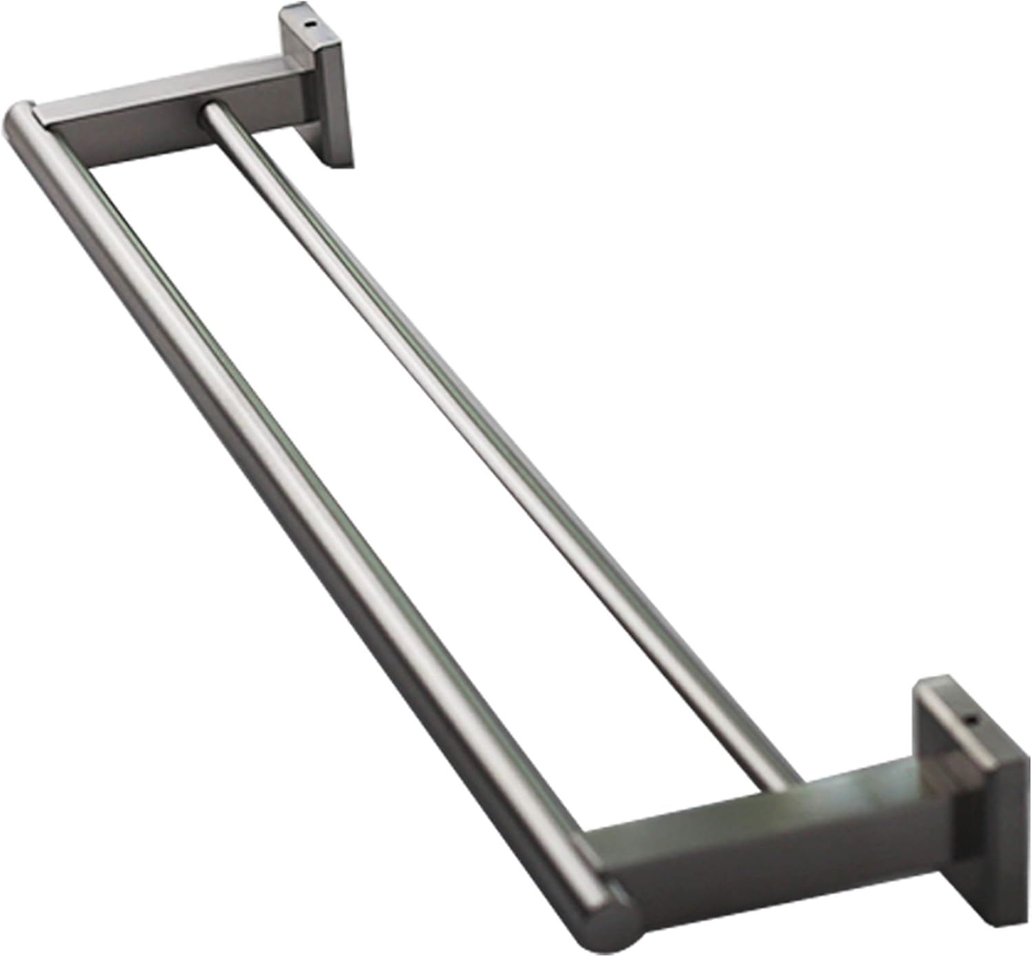 Premium Modern Double Towel Bar Rack w/ Square Base (61 Centimeter