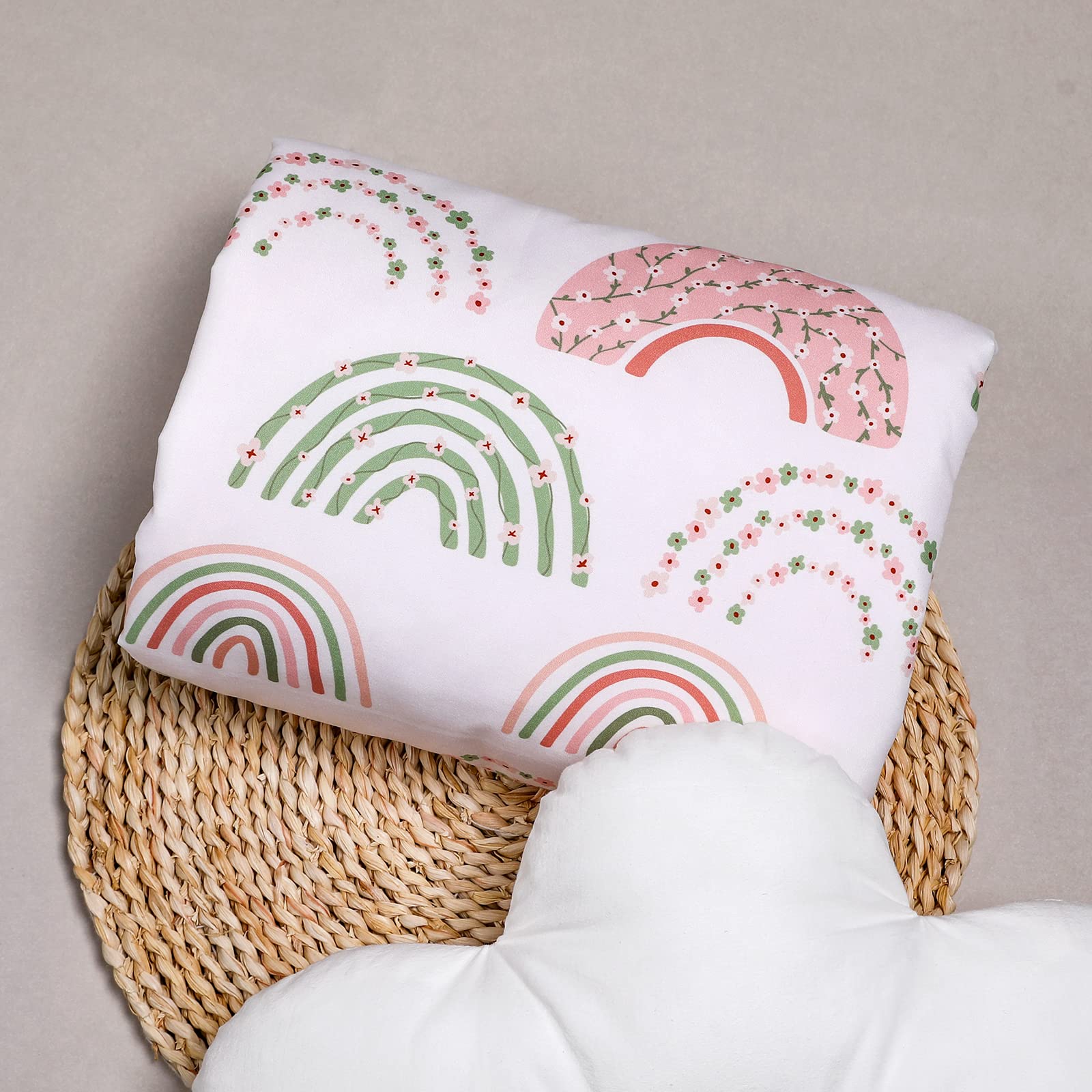 Soarwg Kids Baby Blanket Regali neonato, morbide coperte di peluche con fondo punteggiato, tessuto in pile Essentials per Unisex, bambini, ragazze 75x100cm(arcobaleno rosa