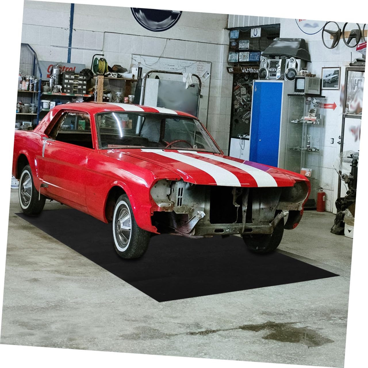 Ipetboom Ölauffangmatte Garage 36X72cm aus Faser mit Rutschfester Unterseite Wiederverwendbare Öltropfmatte für Werkstatt und Autoreparatur