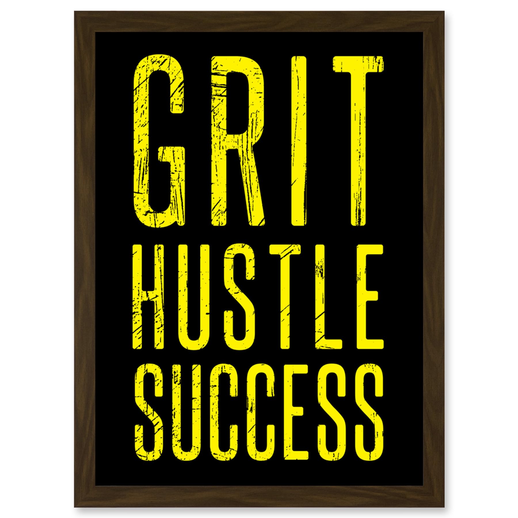 Artery8 Gym Motivation Grit Hustle Respect Exercise Workout Decor Artwork Framed Wall Art Print A4