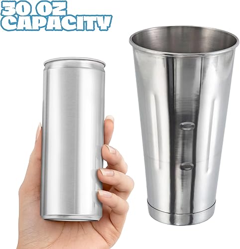 Miniatura 2 de Knupp Co. Taza de malta de acero inoxidable de 30 onzas con cuchara para mezclar batidos, helados, maltas, compatible con Hamilton Beach