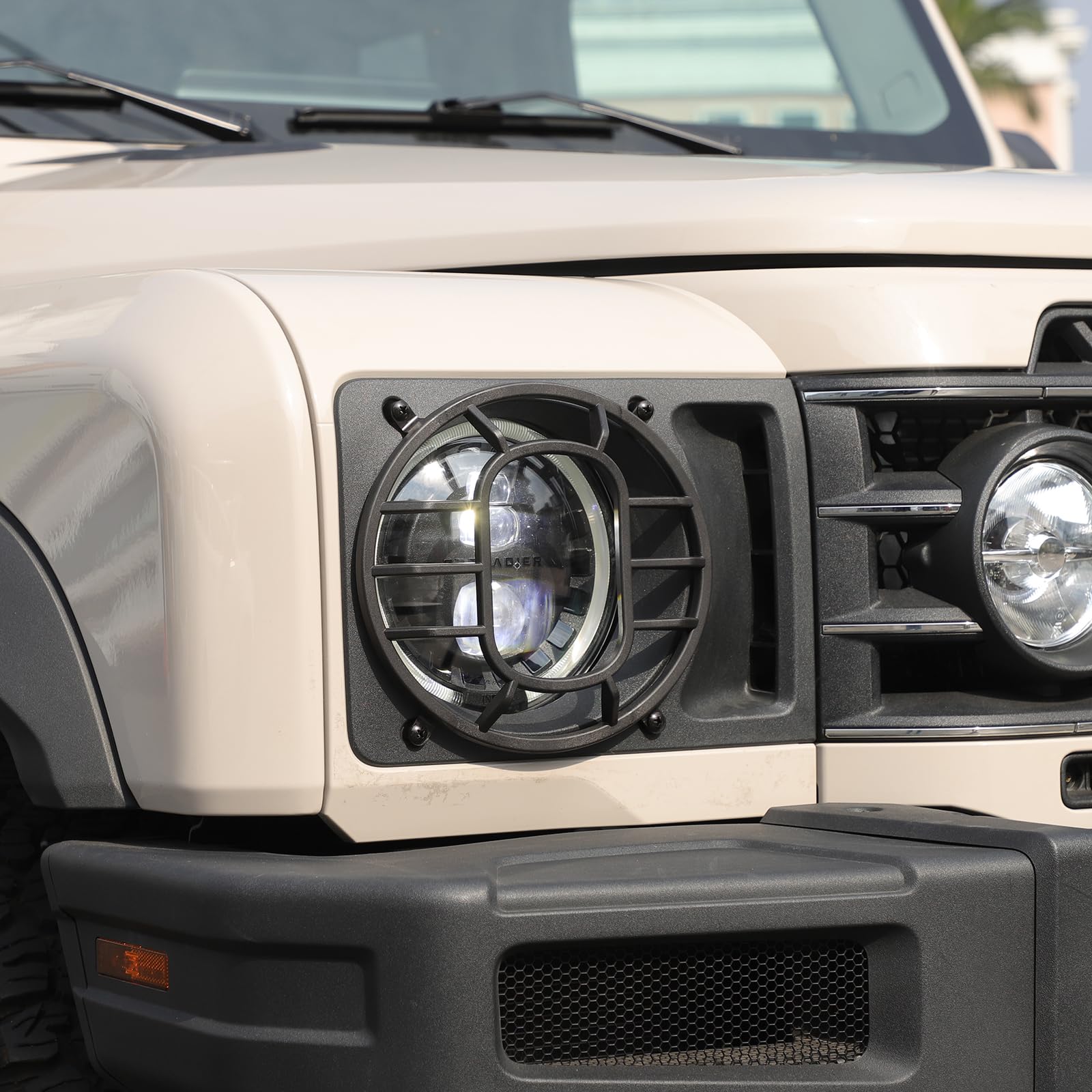 Copertura protettiva per faro anteriore dell'auto, in plastica ABS, compatibile con Ineos Grenadier 2020-2025, accessori decorativi esterni (stile A, nero)
