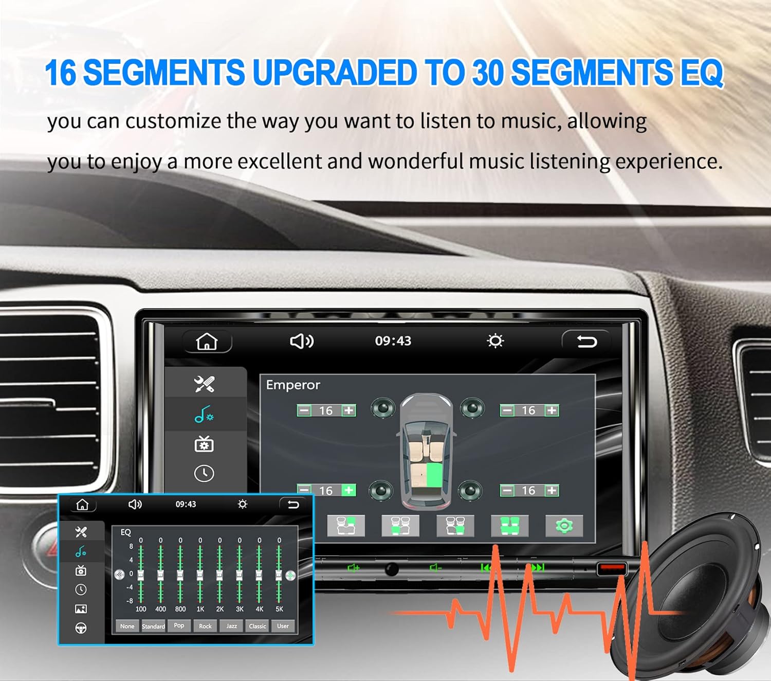 1280x720 HD Non-Glare Touch Screen Car Stereo with 30 Segment EQ,7 Inch Double Din Car Stereo for Apple Carplay & Android Auto with Bluetooth 5.2 ,Car Radio With Backup Camera , Mirror Link /SWC/FM/AM : Electronics