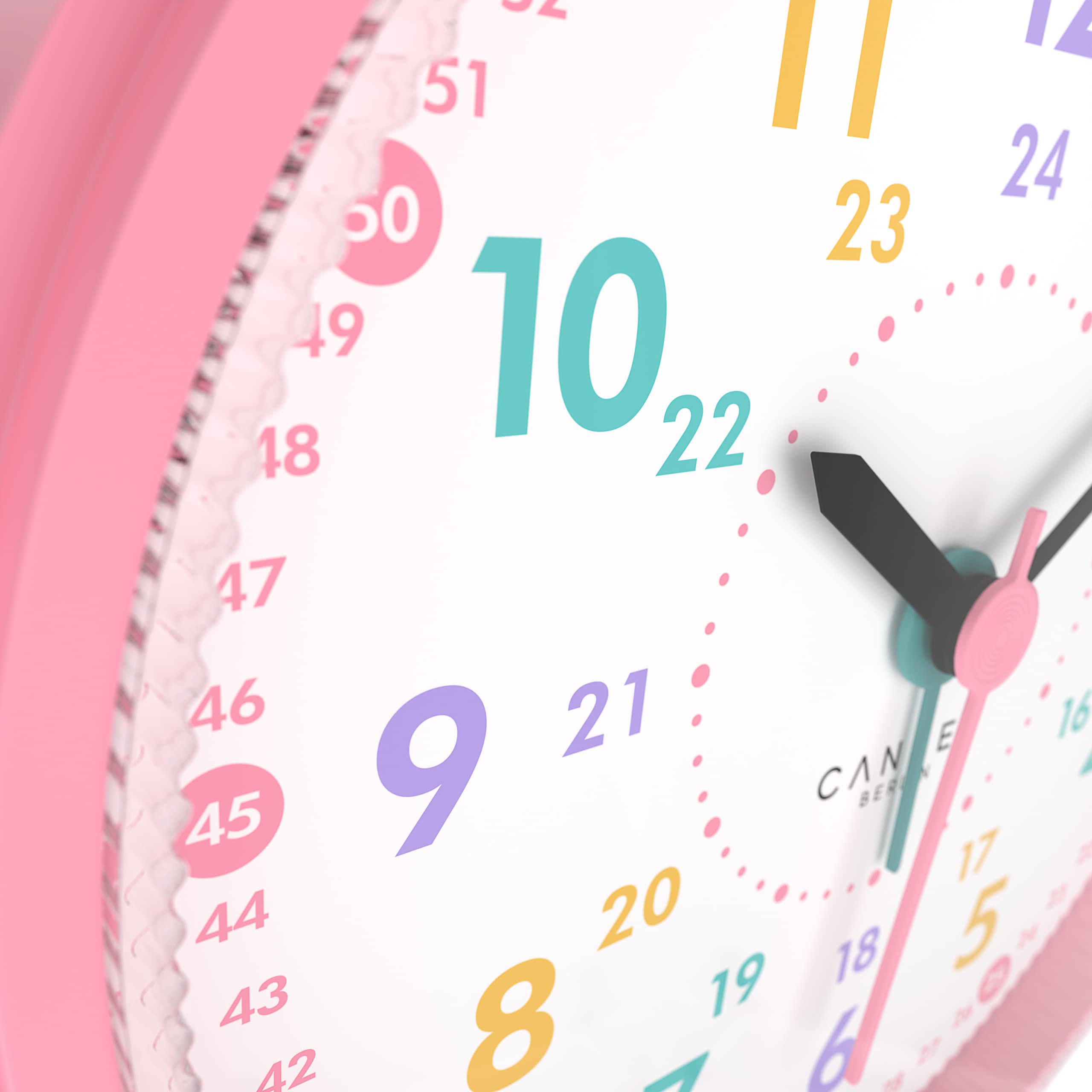 Cander Berlin MNU 1009 H - Reloj despertador infantil silencioso, silencioso, con luz y repetición, color rosa
