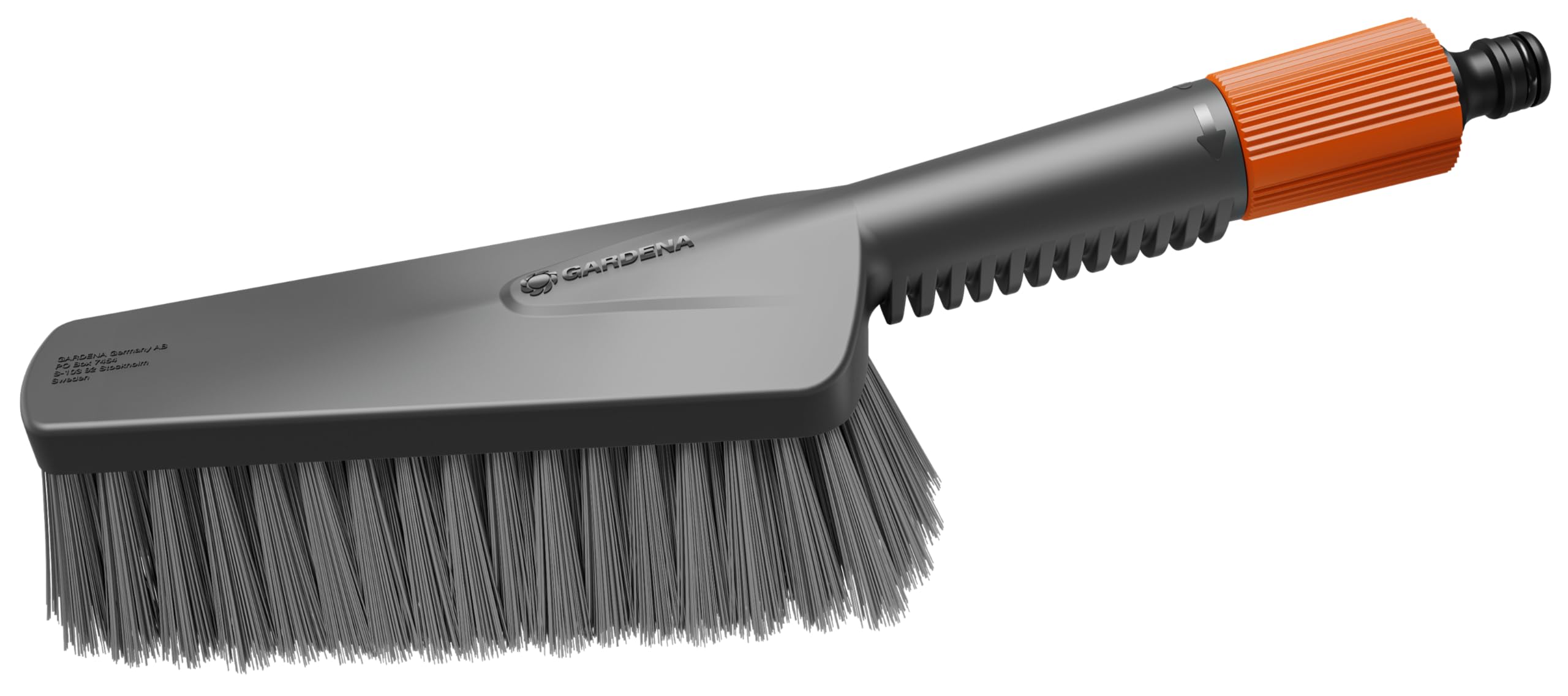 Gardena Cleansystem Handbürste M Soft: Reinigungsbürste mit Schlauchanschluss, mittlere Ausführung, flach, für kleinere und empfindliche Oberflächen, mit Durchflussregulierung (18841-20)