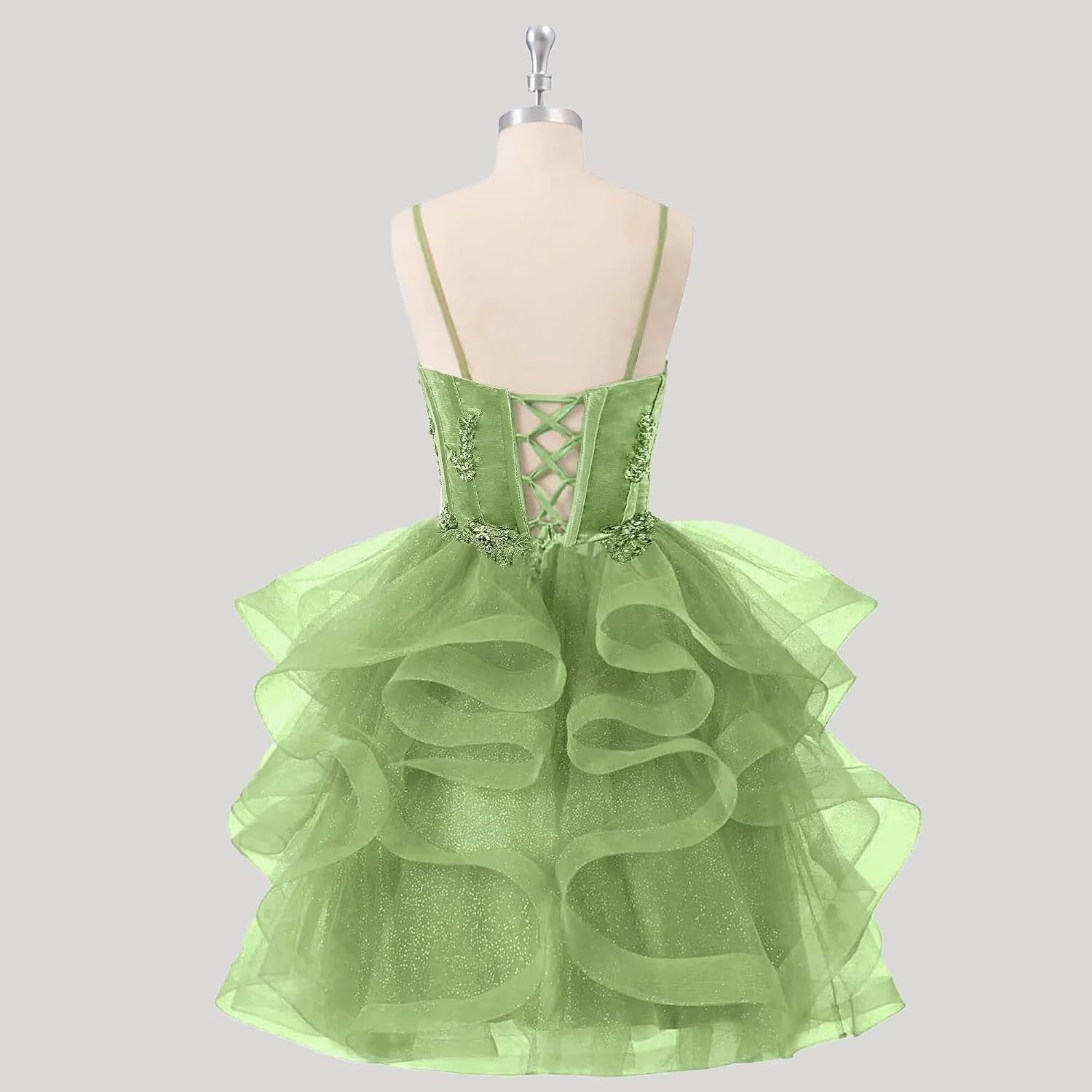 Tulle Homecoming Dresses for Teens Sequin Lace Applique Short Prom Gown Spaghetti Strap DAMA Dress for Quinceanera