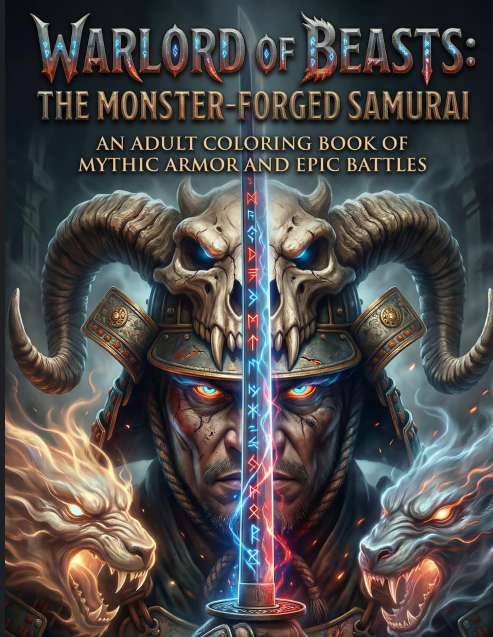 Warlord of Beasts The Monster-Forged Samurai: An Adult Coloring Book Features 50 Intricate Illustrations of Samurai Warriors in Armor Crafted from Defeated Dragons, Demons, and Mythical Creatures
