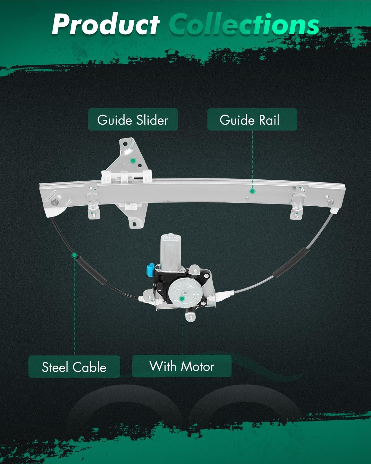SCITOO Front Right Passenger Side Power Window Regulator With Motor Fit for 2007-2011 for Chevrolet for Aveo,2007 2009 2010 for Pontiac G3,751-095