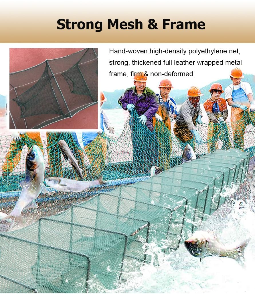 2 trampas de Cebo for camarones y cangrejos de 7,9 a 52,5 pies de Largo, trampas for Peces, Red de Pesca, Captura automáticamente más Peces fácilmente