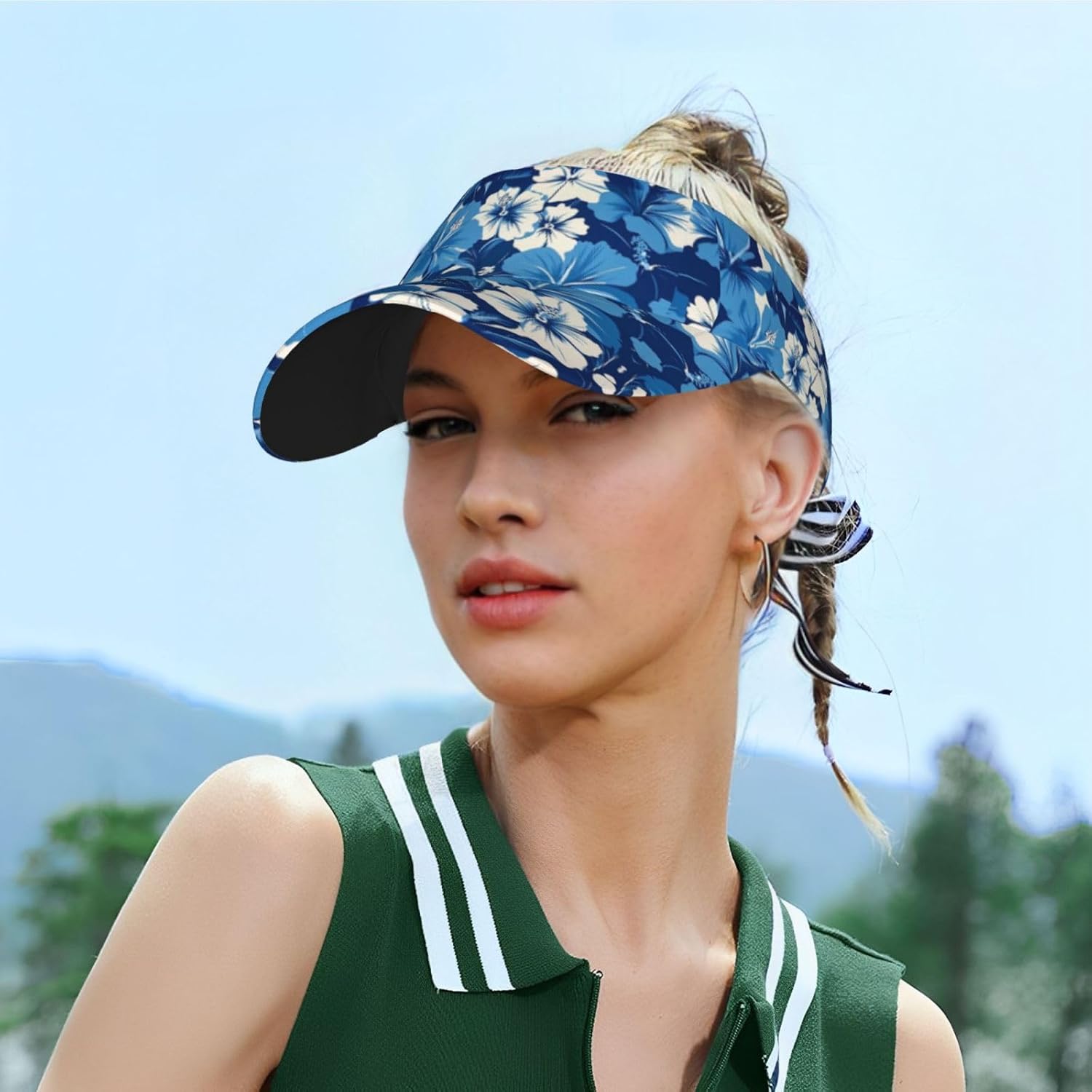 Visor Hat Christmas Ho Ho Ho Sun Adjustable Sports Beach Cap Men Women Adults - Image 4