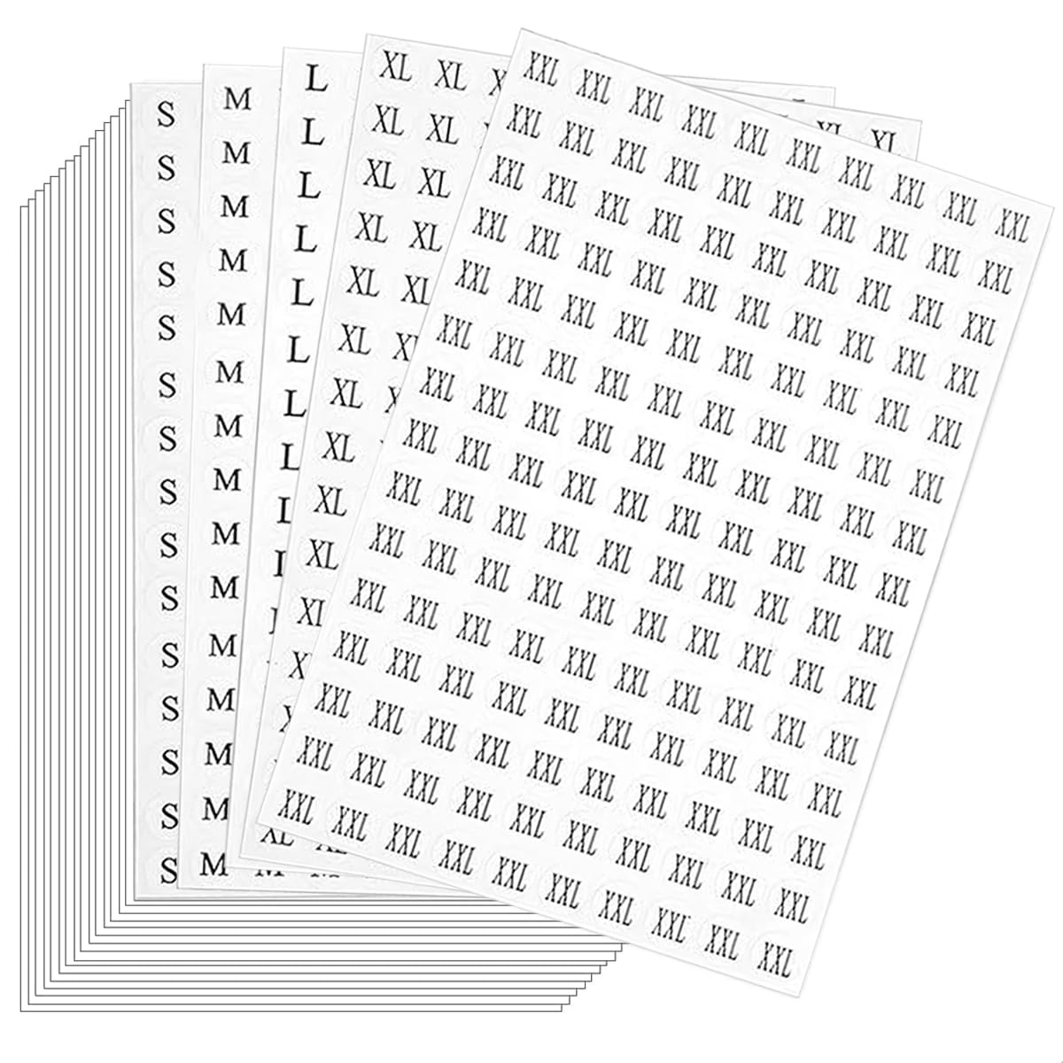 4500 Pieces Clothing Size Round Sticker, 5 Size (S, M, L, XL, XXL), 1/2" 0.5 inch Self Adhesive Apparel Circle Label Stickers for Clothes T Shirts Trousers Skirt Retail (Diameter: 1.3 cm/13 mm)