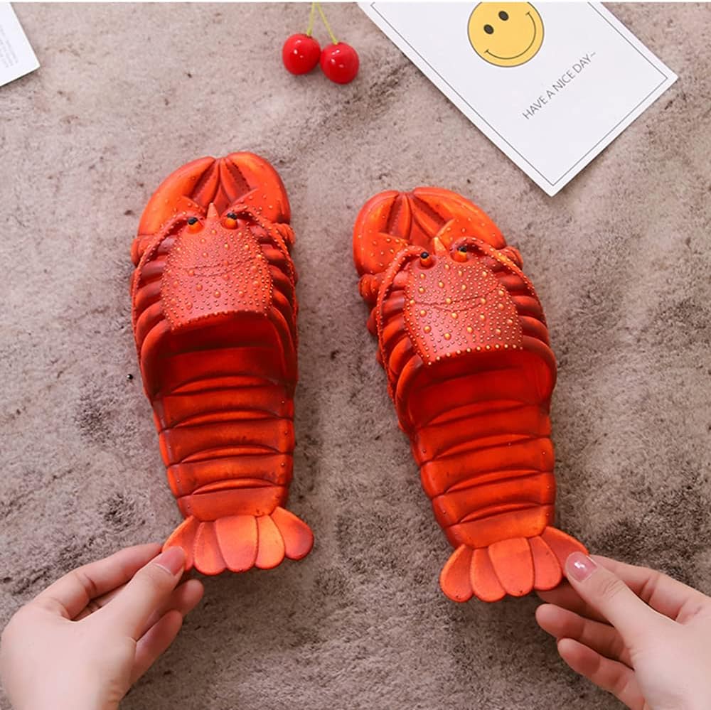Lobster Slippers for Women and Men | Lobster Slides | Lobster Flip Flops | Lobster Sandals |Bathroom Slippers | Extremely Comfy | Cushioned Thick Sole