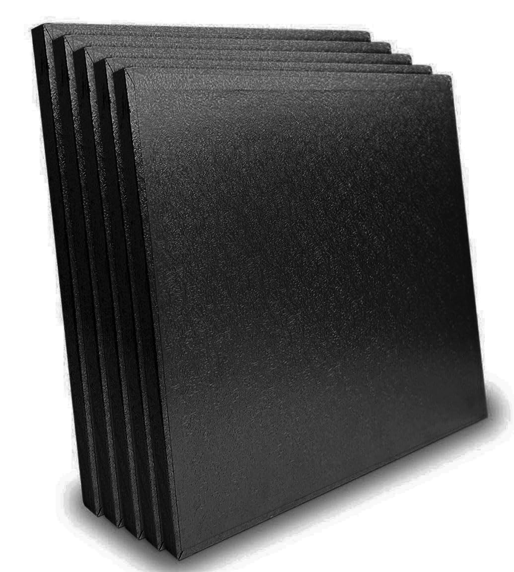 Larryroo Black Pack Of 5 Square Cake Drums 13Mm Thick Boards Colourful Foil Covered (, 16 Inches)