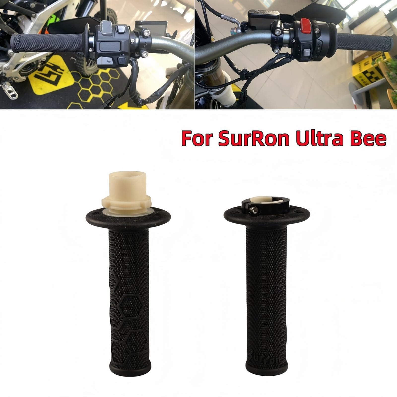 Ensemble de poignées d ' accélérateur pour Remplacement de Guidon de électrique, poignées Gauche Droite en Caoutchouc avec Pince pour Le Confort de Conduite et l ' Entretien Courant du vélo de de de