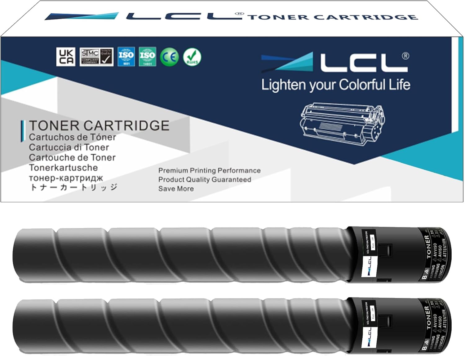 LCL TN-216 TN216 TN-319 TN319 (A11G131) Black Toner Cartridge Replacement for Konica Minolta TN216K TN-216K TN319K TN-319K A11G130 for Bizhub C360 C220 C280 Printers (2-Pack)