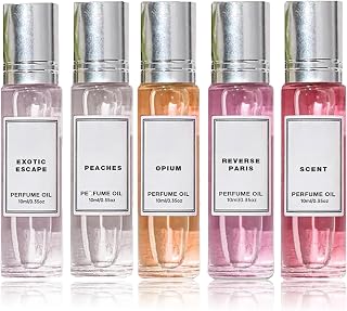 Pheromone Perfume Collection for Women - Romantic Flower Scents, Long Lasting Mini Roll-On Perfume, Travel Size Portable for Dating or Daily Use (50ml, 5pc/Floral)