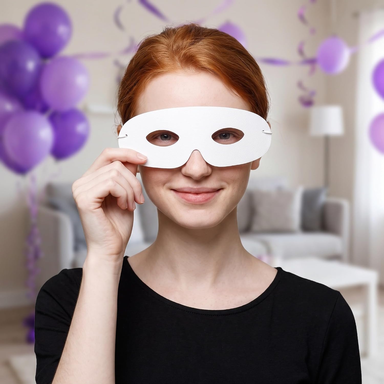 Toddmomy 100pcs White Plain Paper Masks - Make Your Own Masquerade Mask