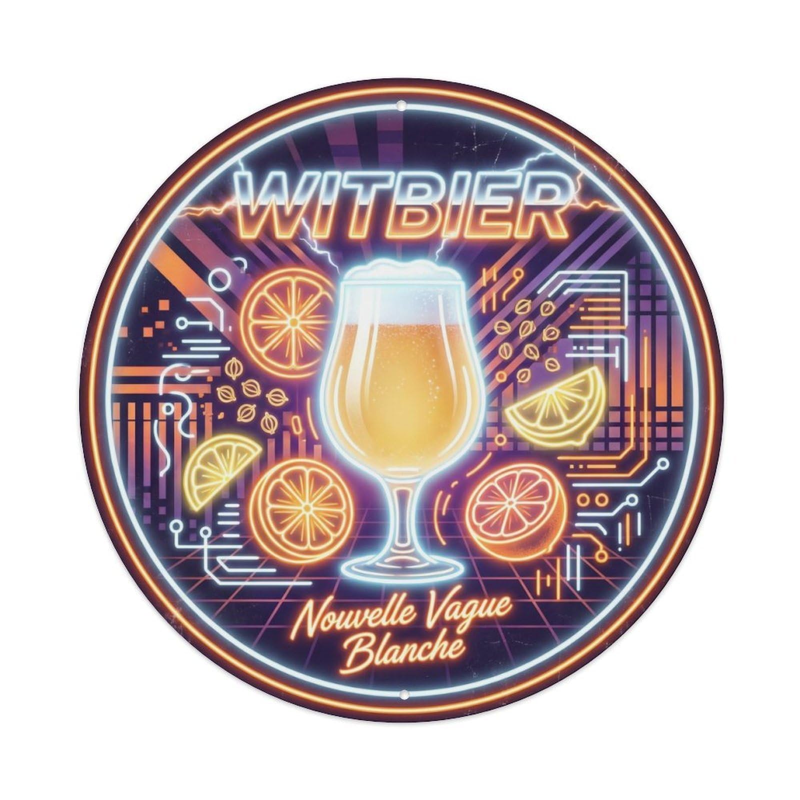 Traditional Belgian Witbier Beer Hall Festival Brew Metal Tin Sign