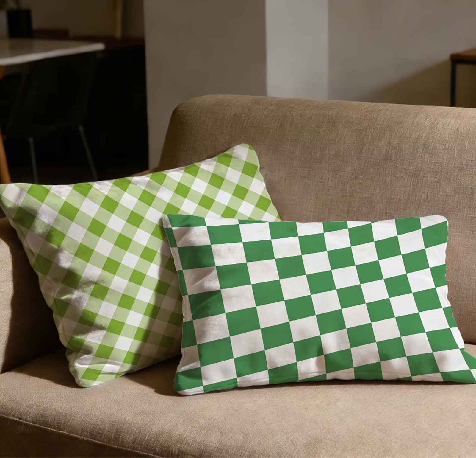 Taie d'oreiller 80x100 rectangulaire velours vert housse de coussin zippée pour lit