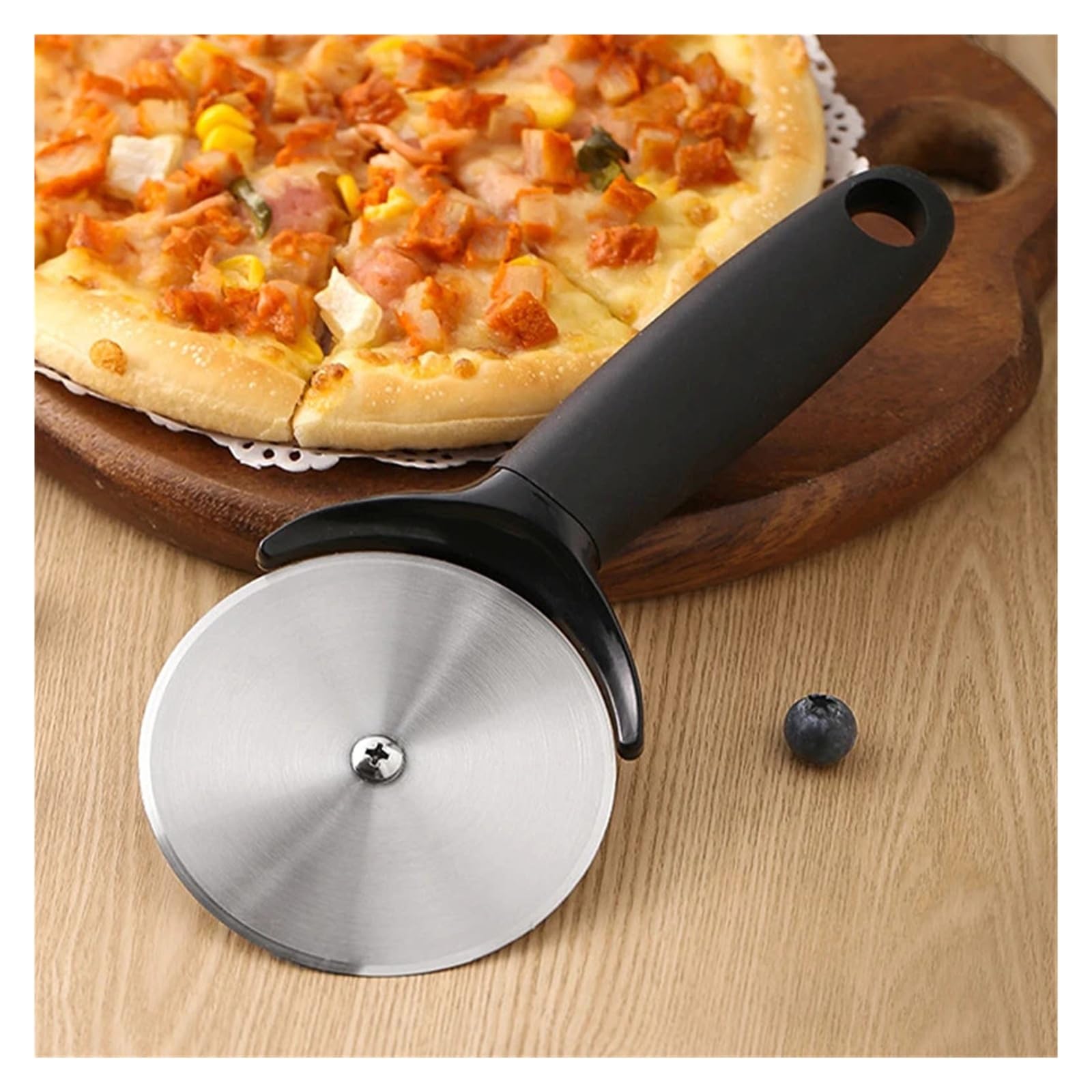Roue coupe-Pizza lame inox poignée antidérapante trancheuse à pâtisserie for tartes gaufres pâte biscuits