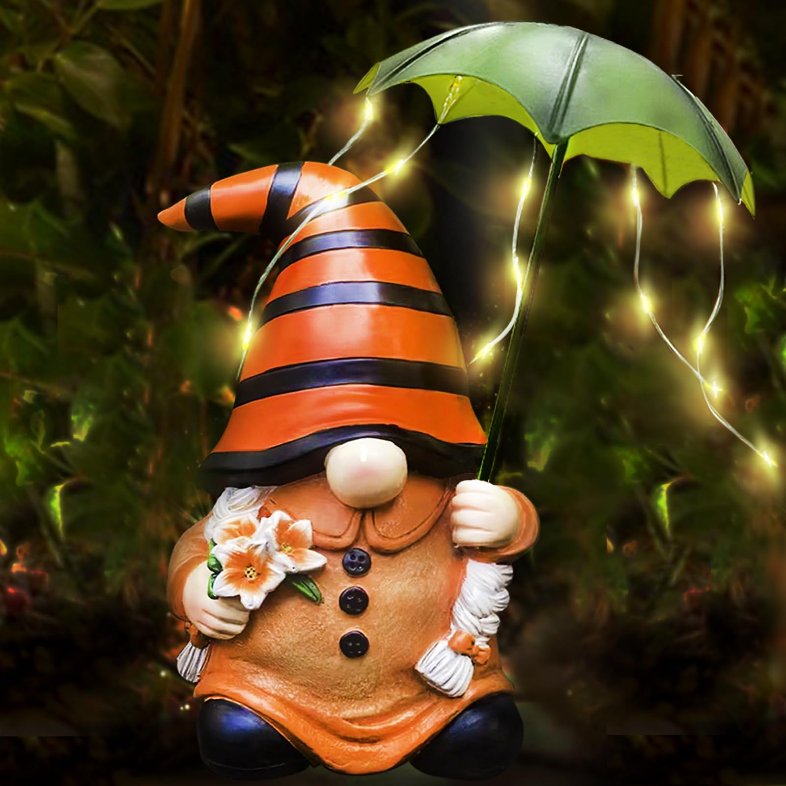 lifemet Decorazione solare da giardino per esterni, statuetta di animali, in resina, a LED, impermeabile, regalo di compleanno per donne, giardino, terrazza, balcone, prato