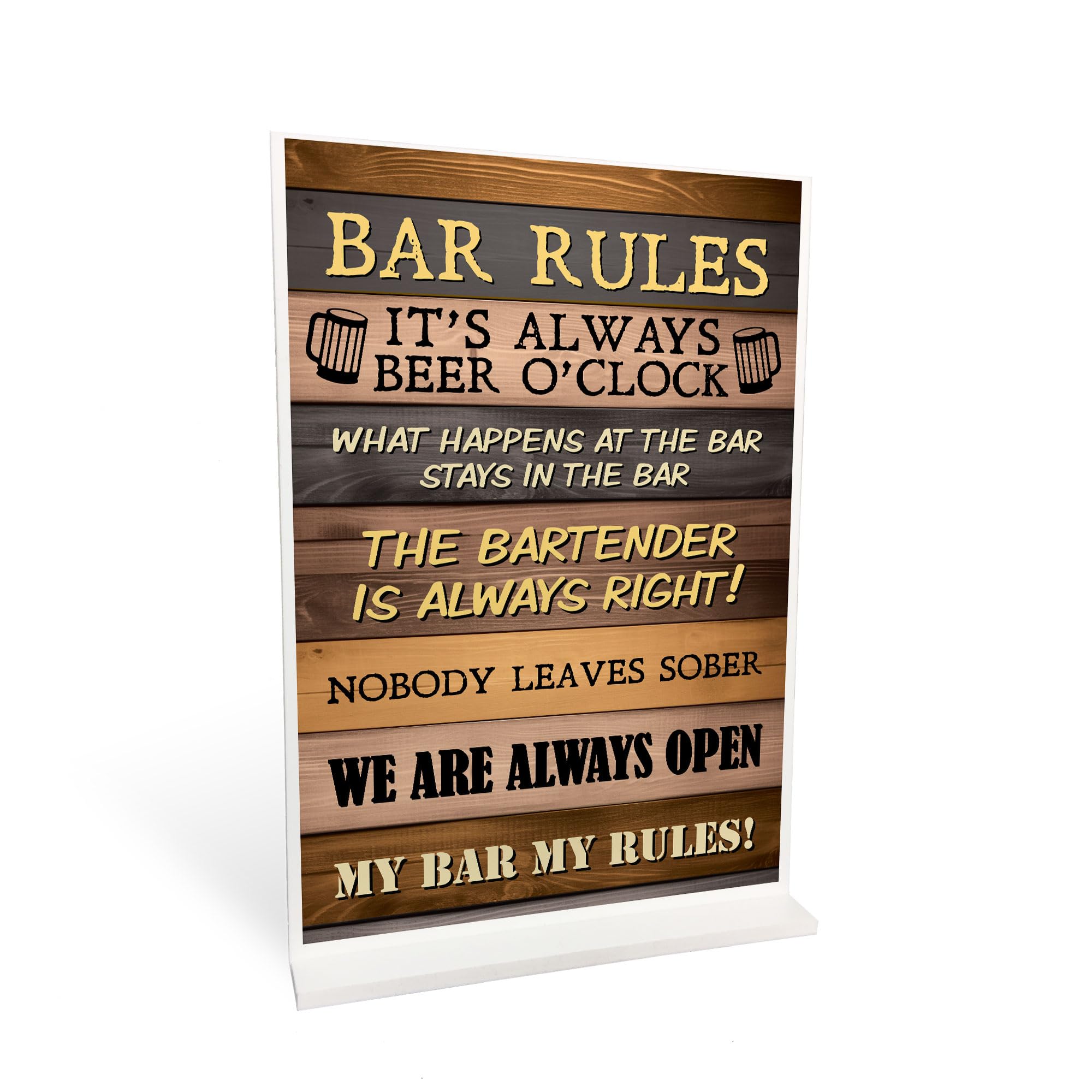 Red Ocean Bar Rules Sign Standing Sign For Home Bar Pub Man Cave Shed Alcohol Beer Gift For Men