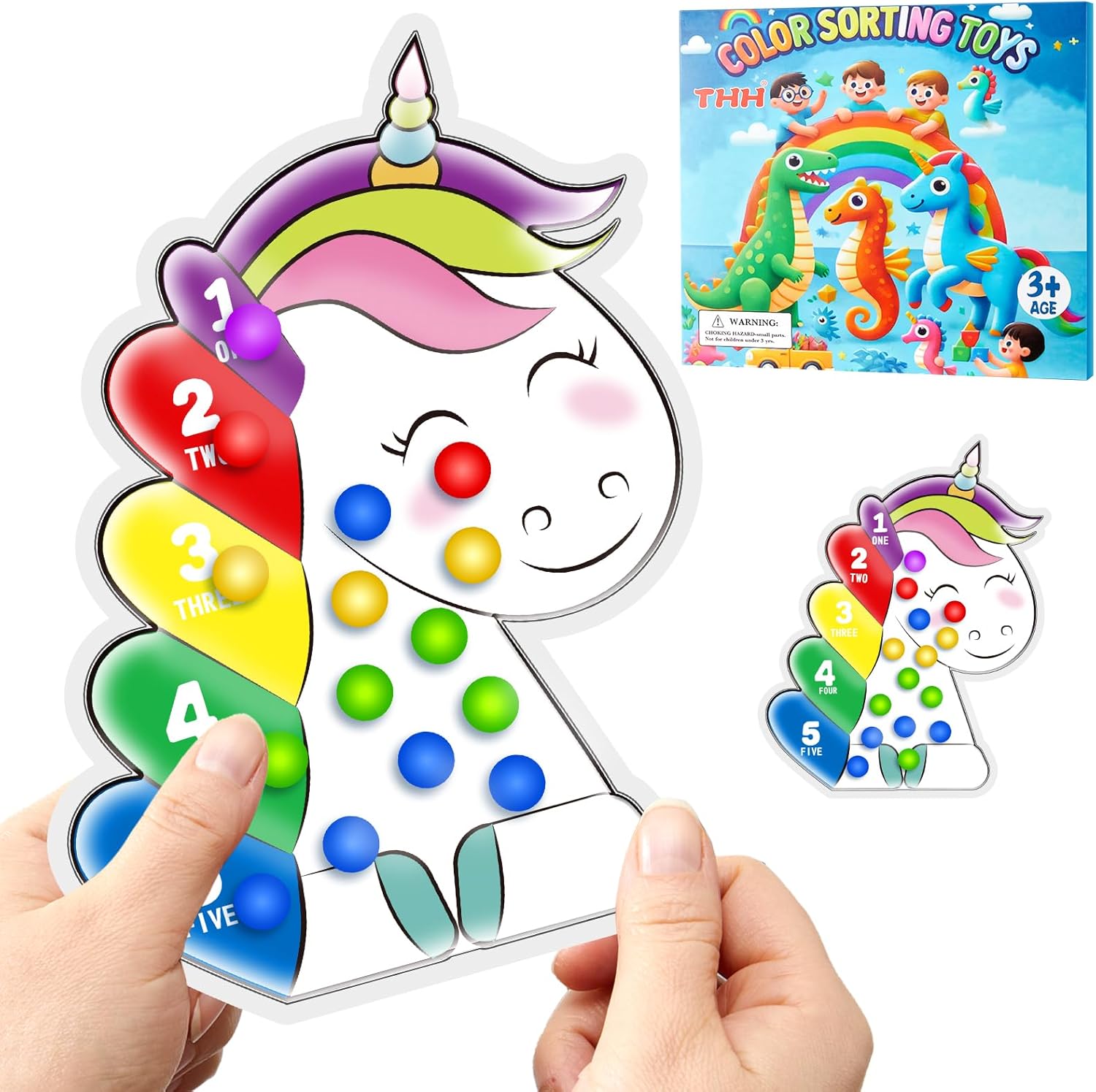 Color Sorting Sensory Toys, Autism Color Matching Preschool Activities Calm Down Travel for Toddlers, Gift for Kids Boy Girl Ages 3+, Fine Motor Skill Games Learning Montessori Toys