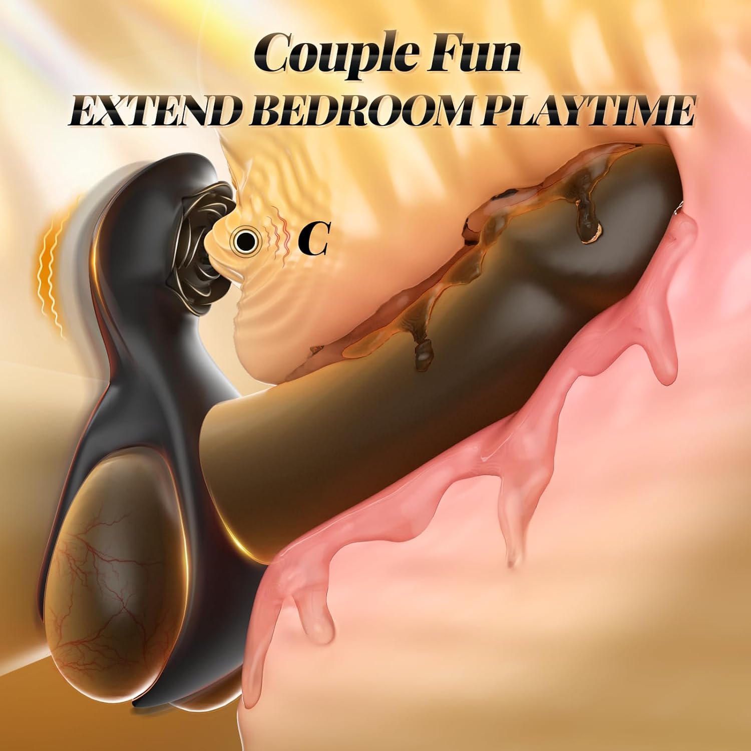 Adult Toys Vibrating Cock Ring Sex Toys for Men Women - Penis Sleeve Dual Ring Rose Tool for Testicle Clitoral Stimulator with 2 Motors & 7 Vibrations Remote Control Vibrator Couples Game Pleasure