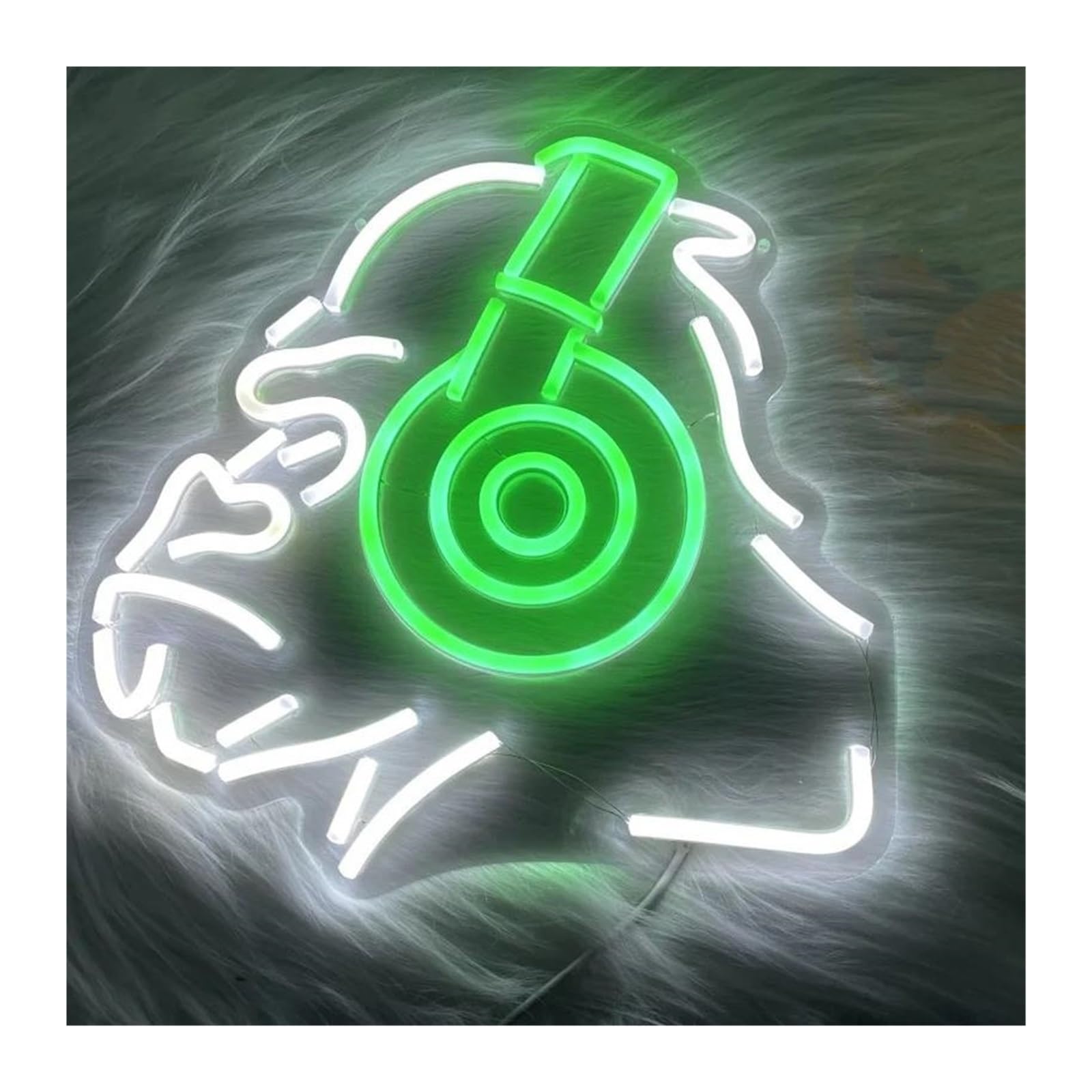LEMST Sign Lamp Orangutan with Headphones Neon, Suitable for Music Rooms, Bars and Gaming Rooms 42x41.5cm