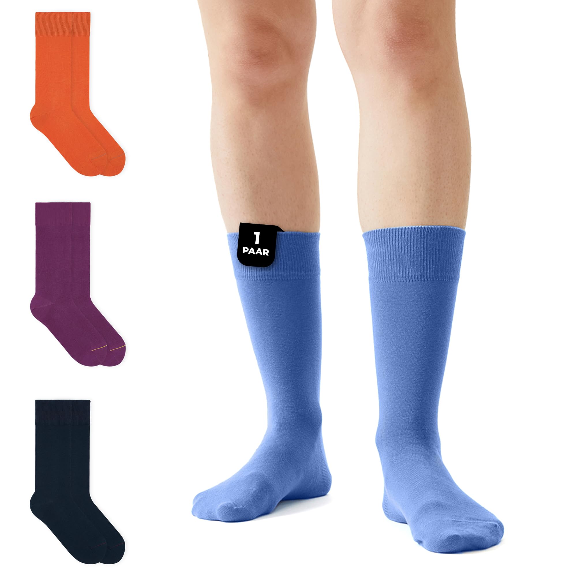 von Jungfeld - 1 Paar Classic Socken für Damen & Herren Gr. 39-46 - Hochwertige Socken aus Bio-Baumwolle in verschiedenen Farben