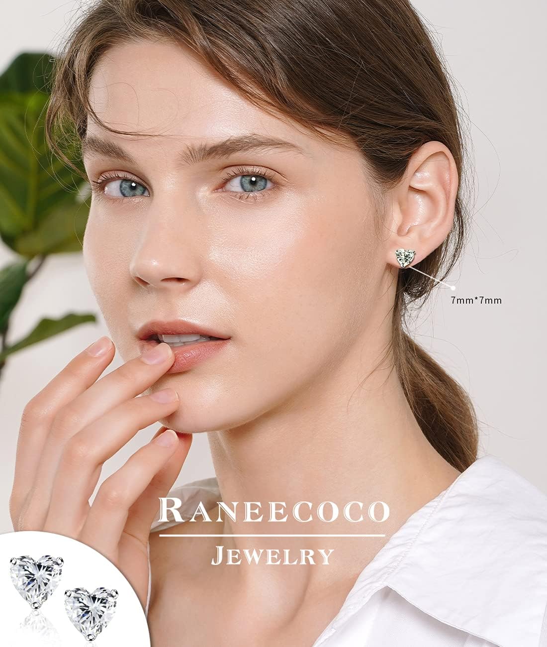 "STUNNING FLAME" Trillion-cut/Cushion-cut/Emerald-cut/Marquise-cut ... 18K White Gold Plated Sterling Silver Cubic Zirconia Simulated Diamond Stud Earrings for Women - Image 6